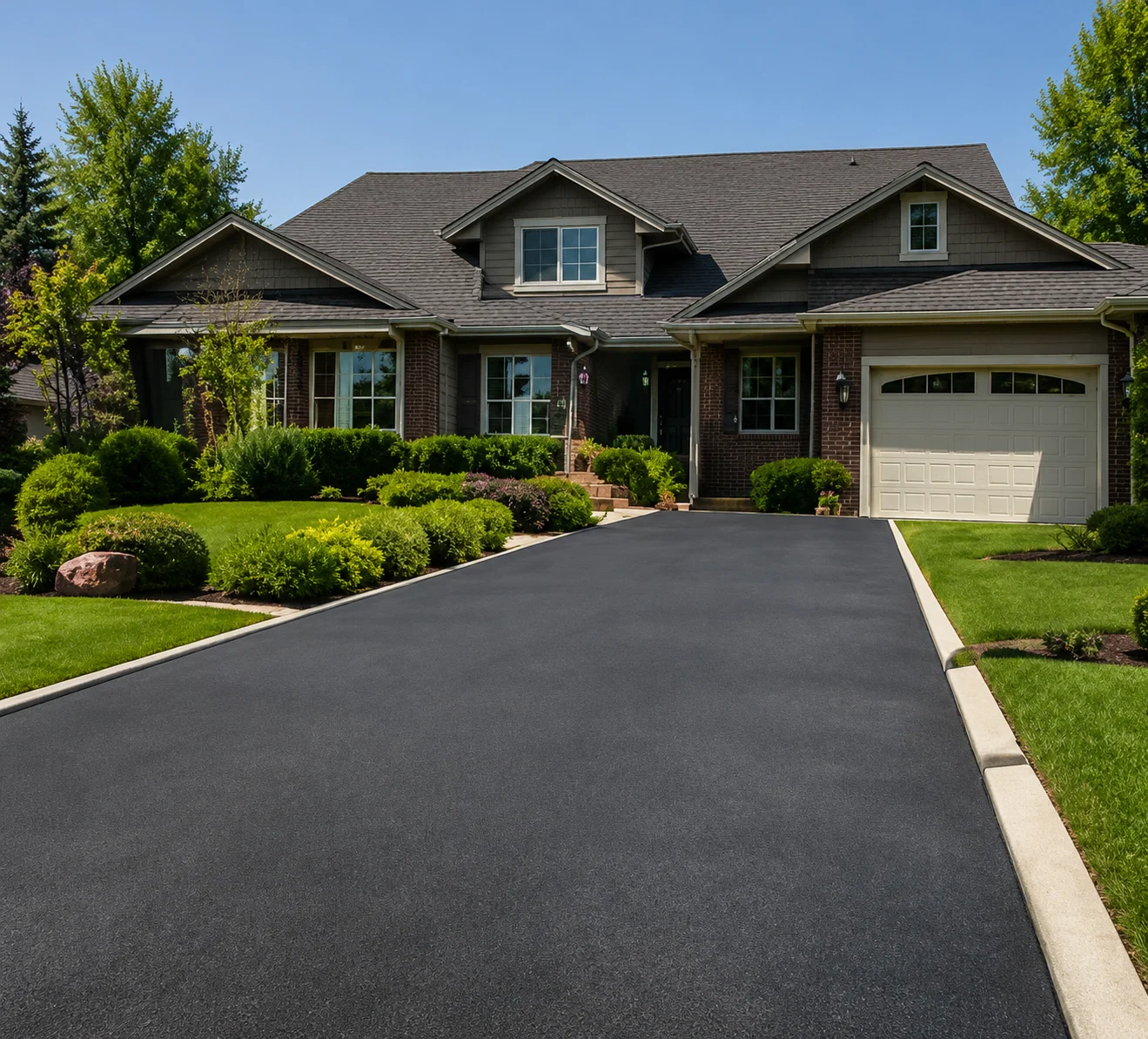 Paved residential driveway